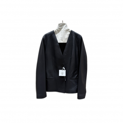 HERMES V-NECK LEATHER JACKET